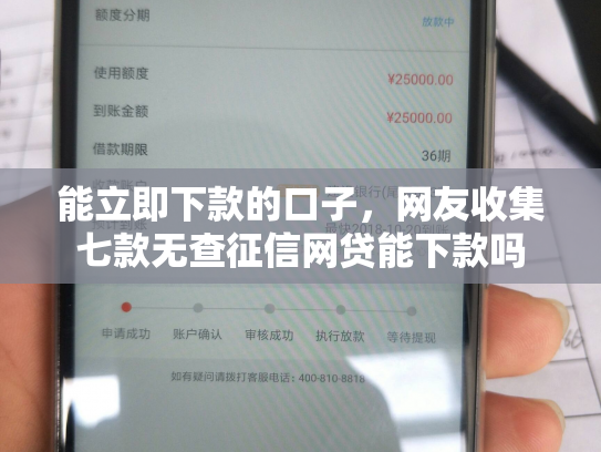 能立即下款的口子，网友收集七款无查征信网贷能下款吗