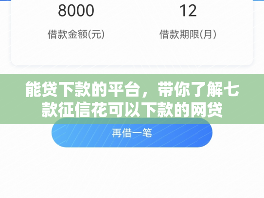 能贷下款的平台，带你了解七款征信花可以下款的网贷