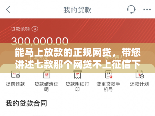 能马上放款的正规网贷，带您讲述七款那个网贷不上征信下款快