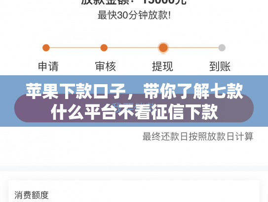 苹果下款口子，带你了解七款什么平台不看征信下款