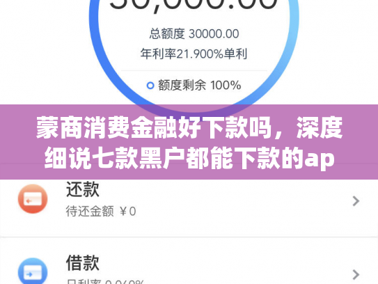 蒙商消费金融好下款吗，深度细说七款黑户都能下款的app