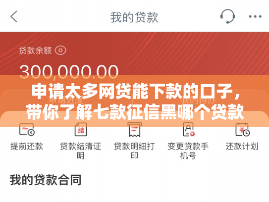 申请太多网贷能下款的口子，带你了解七款征信黑哪个贷款下款快