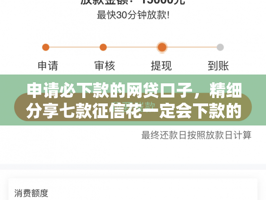 申请必下款的网贷口子，精细分享七款征信花一定会下款的平台