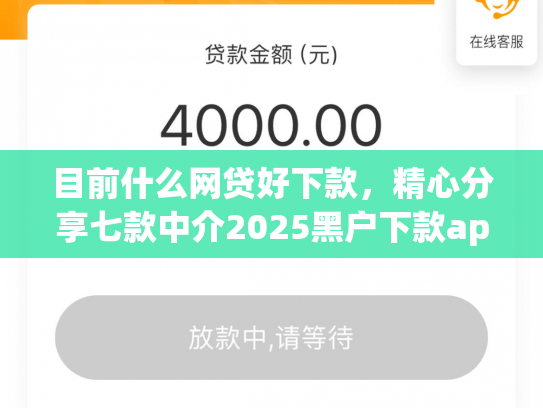 目前什么网贷好下款，精心分享七款中介2025黑户下款app