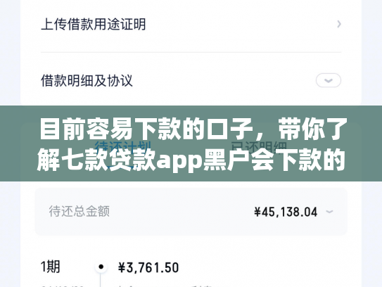 目前容易下款的口子，带你了解七款贷款app黑户会下款的