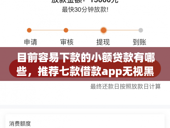 目前容易下款的小额贷款有哪些，推荐七款借款app无视黑户容易下款