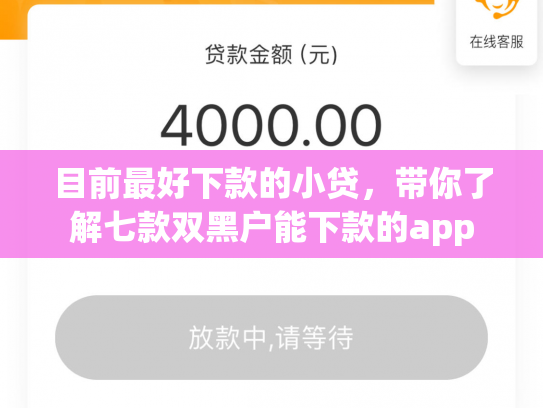 目前最好下款的小贷，带你了解七款双黑户能下款的app