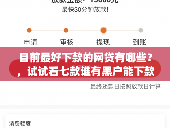 目前最好下款的网贷有哪些？，试试看七款谁有黑户能下款的app