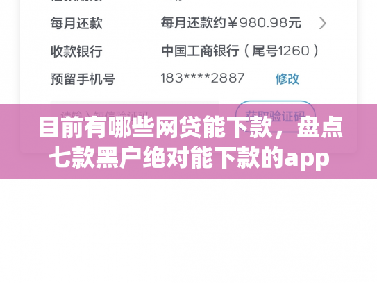目前有哪些网贷能下款，盘点七款黑户绝对能下款的app