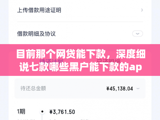 目前那个网贷能下款，深度细说七款哪些黑户能下款的app