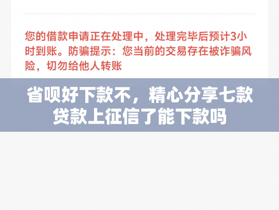 省呗好下款不，精心分享七款贷款上征信了能下款吗