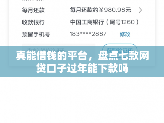 真能借钱的平台，盘点七款网贷口子过年能下款吗