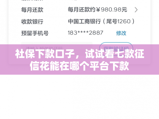 社保下款口子，试试看七款征信花能在哪个平台下款