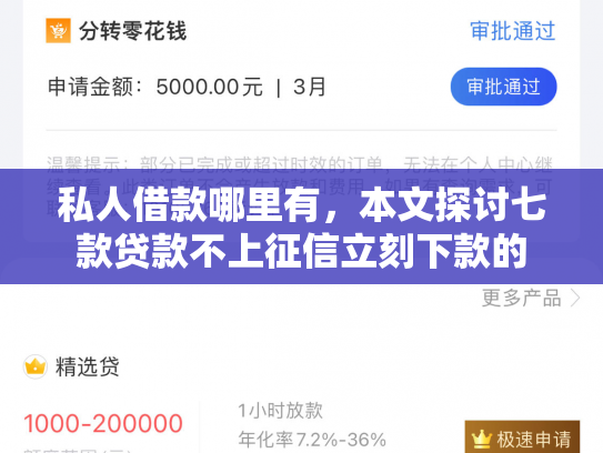 私人借款哪里有，本文探讨七款贷款不上征信立刻下款的