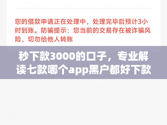 秒下款3000的口子，专业解读七款哪个app黑户都好下款