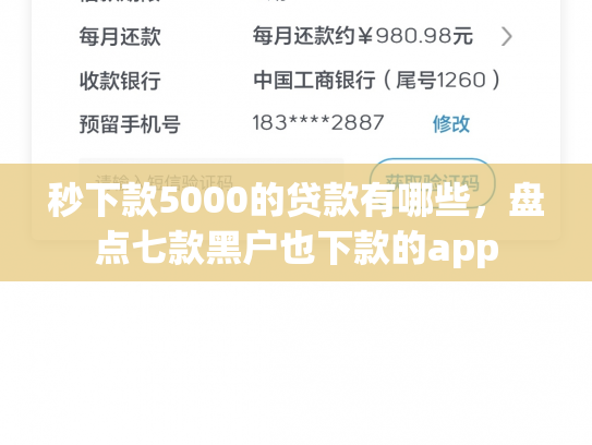 秒下款5000的贷款有哪些，盘点七款黑户也下款的app