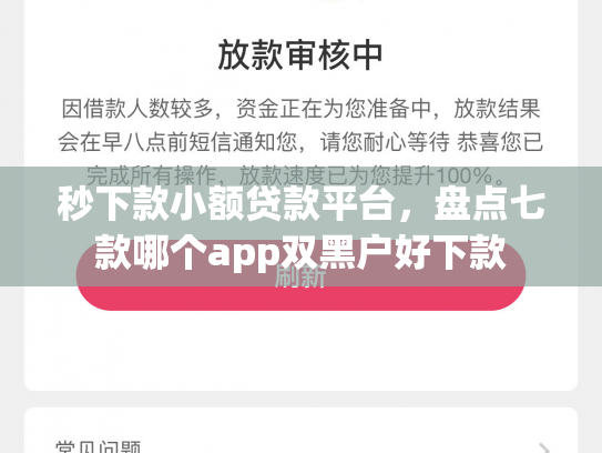 秒下款小额贷款平台，盘点七款哪个app双黑户好下款
