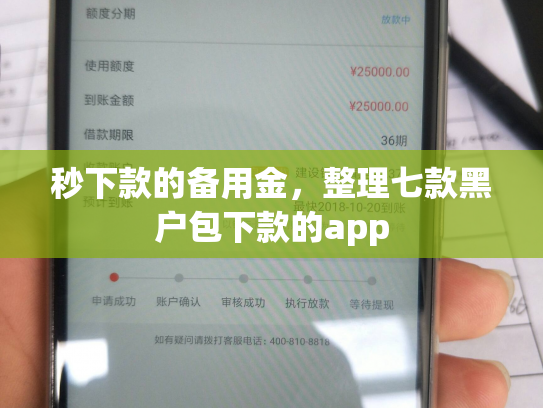 秒下款的备用金，整理七款黑户包下款的app