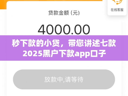 秒下款的小贷，带您讲述七款2025黑户下款app口子