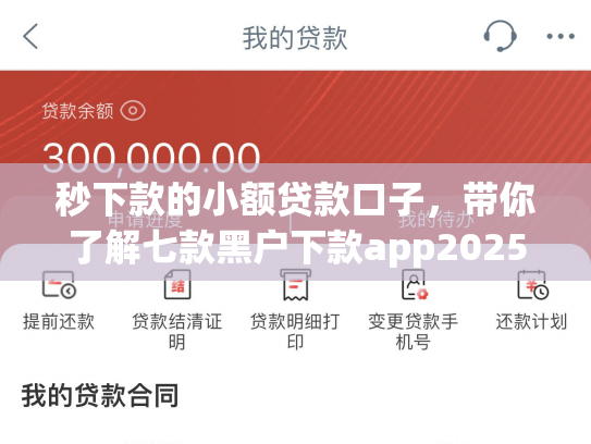 秒下款的小额贷款口子，带你了解七款黑户下款app2025