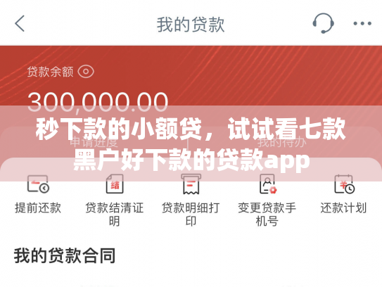秒下款的小额贷，试试看七款黑户好下款的贷款app
