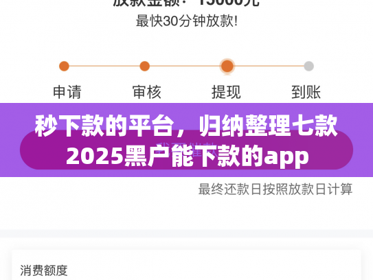 秒下款的平台，归纳整理七款2025黑户能下款的app