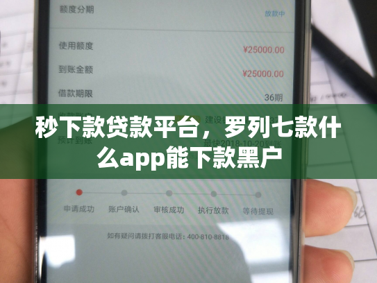 秒下款贷款平台，罗列七款什么app能下款黑户