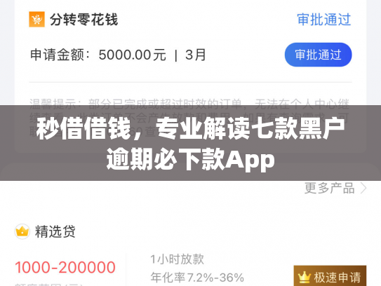 秒借借钱，专业解读七款黑户逾期必下款App