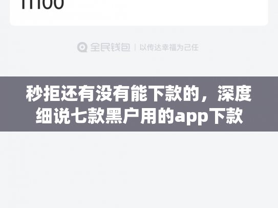 秒拒还有没有能下款的，深度细说七款黑户用的app下款