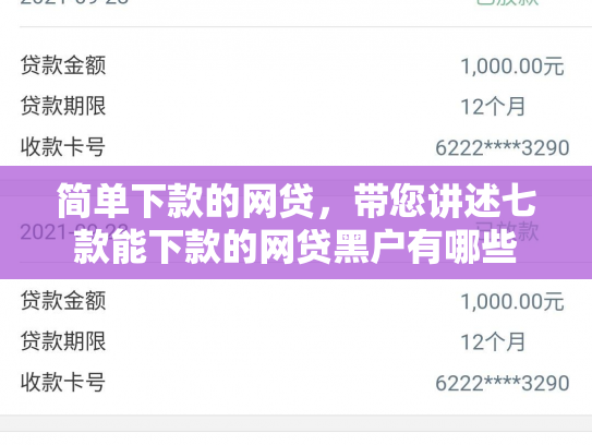 简单下款的网贷，带您讲述七款能下款的网贷黑户有哪些