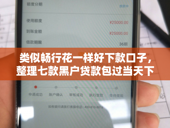 类似畅行花一样好下款口子，整理七款黑户贷款包过当天下款