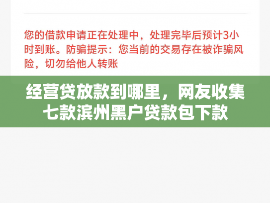 经营贷放款到哪里，网友收集七款滨州黑户贷款包下款
