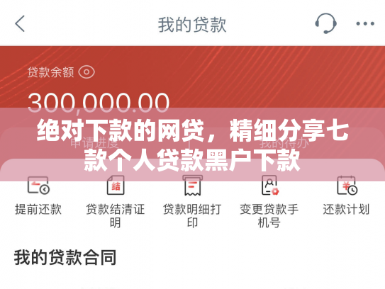 绝对下款的网贷，精细分享七款个人贷款黑户下款