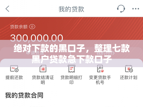 绝对下款的黑口子，整理七款黑户贷款急下款口子