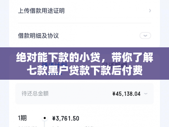 绝对能下款的小贷，带你了解七款黑户贷款下款后付费