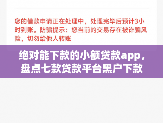 绝对能下款的小额贷款app，盘点七款贷款平台黑户下款