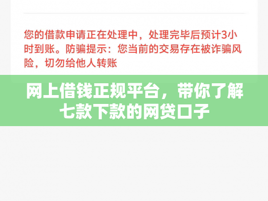 网上借钱正规平台，带你了解七款下款的网贷口子