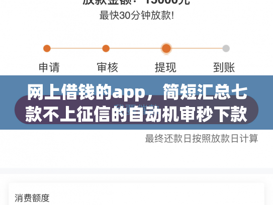 网上借钱的app，简短汇总七款不上征信的自动机审秒下款的app