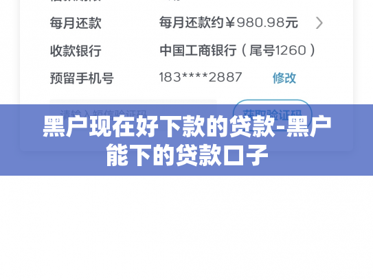 黑户现在好下款的贷款-黑户能下的贷款口子