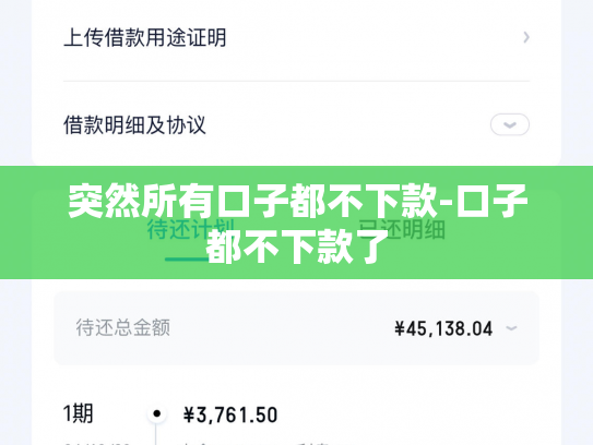 突然所有口子都不下款-口子都不下款了