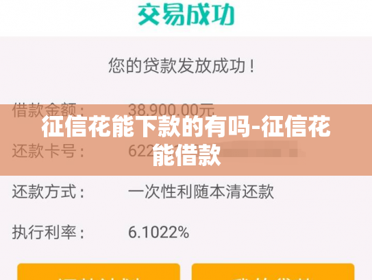 征信花能下款的有吗-征信花能借款