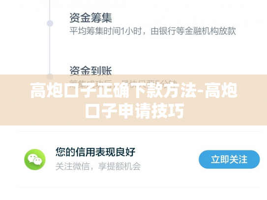 高炮口子正确下款方法-高炮口子申请技巧