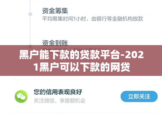 黑户能下款的贷款平台-2021黑户可以下款的网贷