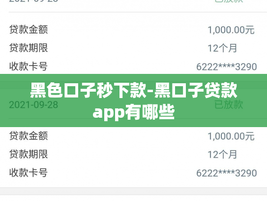 黑色口子秒下款-黑口子贷款app有哪些