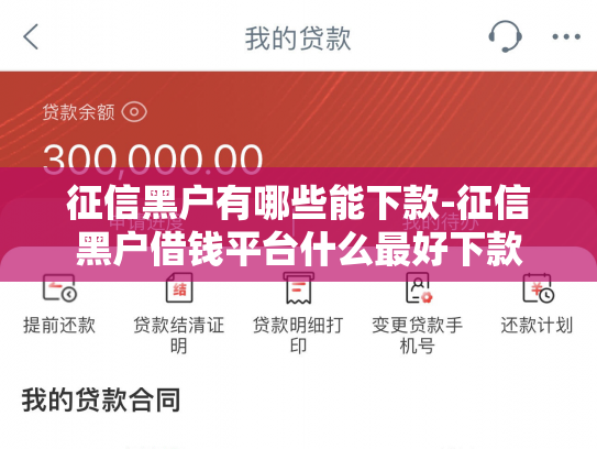 征信黑户有哪些能下款-征信黑户借钱平台什么最好下款