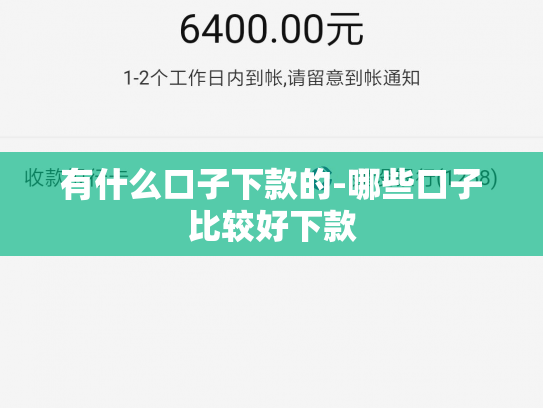 有什么口子下款的-哪些口子比较好下款