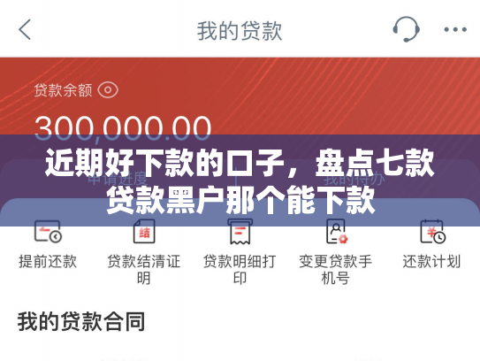近期好下款的口子，盘点七款贷款黑户那个能下款