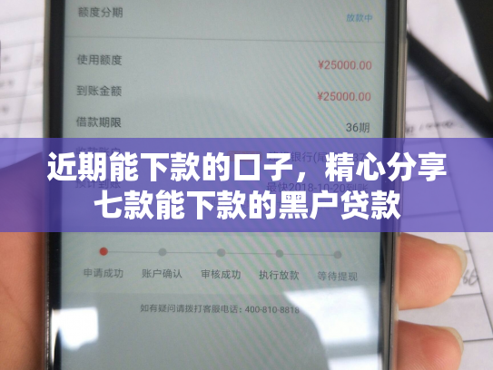 近期能下款的口子，精心分享七款能下款的黑户贷款