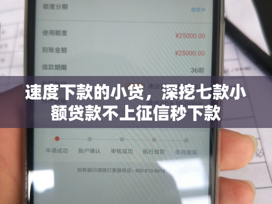 速度下款的小贷，深挖七款小额贷款不上征信秒下款