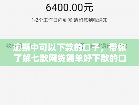 逾期中可以下款的口子，带你了解七款网贷简单好下款的口子